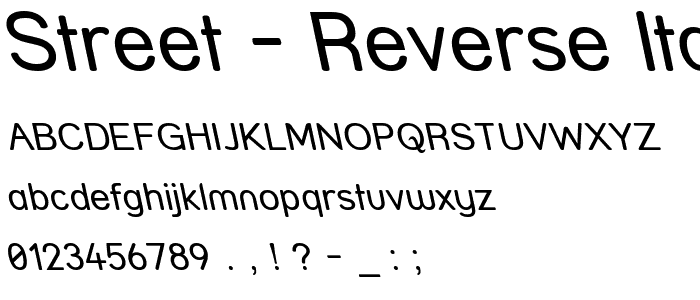 Street - Reverse Italic font
